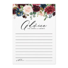 Waterverf Bourgogne en marinebloemen bruiloft