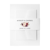 Waterverf Bourgogne Floral Uitnodigingen Wikkel (Voorkant Voorbeeld)