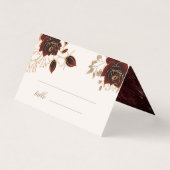 Waterverf Bourgogne Gouden Rozen Tafelnummer Kaart (Voorkant)