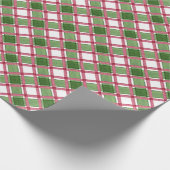 Waterverf Bourgogne & Green Plaid Kerst Cadeaupapier (Hoek)