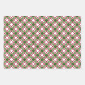 Waterverf Bourgogne & Green Plaid Kerstboom Inpakpapier Vel (Voorkant 2)