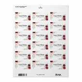 Waterverf Bourgogne Roos Retour Adreslabels Etiket (Full Sheet)