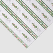 Waterverf Bourgogne Topiary en Holly Christmas Tissuepapier (Detail)