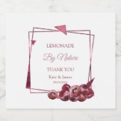 Waterverf Bourgogne Wilde bessen Likeurfles Etiket (Enkel label)