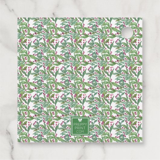 Waterverf Bourgondië Amaryllis kerstcadeau Bedankjes Labels (Achterkant)