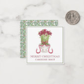 Waterverf Bourgondië Amaryllis kerstcadeau Notitiekaartje (Voorkant / Achterkant in situ)