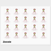 Waterverf Bourgondië Amaryllis kerstcadeau Vierkante Sticker (Vel)