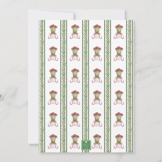 Waterverf Bourgondië Amaryllis kerstfeest Kaart (Achterkant)