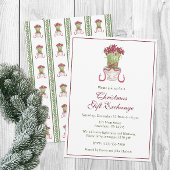 Waterverf Bourgondië Amaryllis kerstfeest Kaart