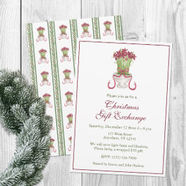 Waterverf Bourgondië Amaryllis kerstfeest Kaart