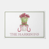 Waterverf Bourgondië Amaryllis Kerstmis Deurmat (Voorkant)