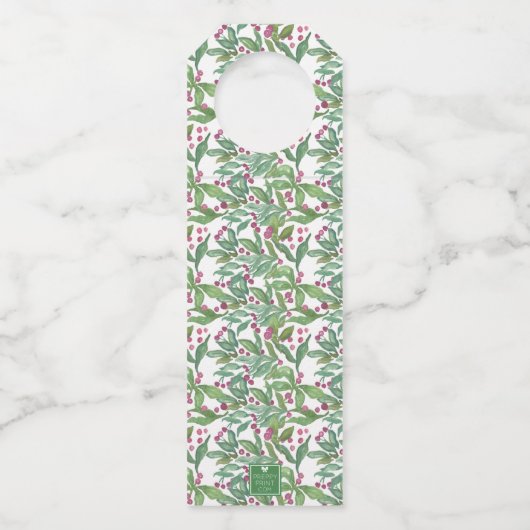 Waterverf Bourgondië Amaryllis Kerstmis Flessenhanger (Achterkant)