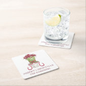 Waterverf Bourgondië Amaryllis Kerstmis Kartonnen Onderzetters (Insitu)