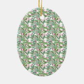 Waterverf Bourgondië Amaryllis Kerstmis Keramisch Ornament (Achterkant)