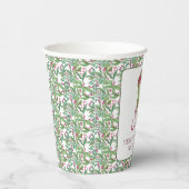 Waterverf Bourgondië Amaryllis Kerstmis Papieren Bekers (Rechts)