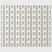 Waterverf Bourgondië Amaryllis & Topiary Kerstmis Cadeaupapier (Vlak)