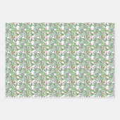 Waterverf Bourgondië Amaryllis & Topiary Kerstmis Inpakpapier Vel (Voorkant 2)