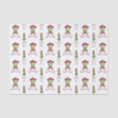 Waterverf Bourgondië Amaryllis & Topiary Kerstmis Tissuepapier (Voorkant)