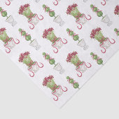 Waterverf Bourgondië Amaryllis & Topiary Kerstmis Tissuepapier (Detail)