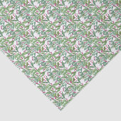 Waterverf Bourgondië en Groene Holly Kerst Tissuepapier (Detail)