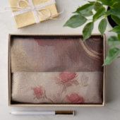 Waterverf Bourgondië en witte Franse rozen Tissuepapier (Geschenk)