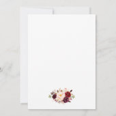 Waterverf Bourgondië Floral Glitter Eerste Communi Kaart (Achterkant)