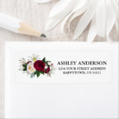 Waterverf Bourgondië Floral retour adres Etiket (Insitu)