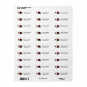 Waterverf Bourgondië Floral retour adres Etiket (Full Sheet)