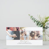 Waterverf Bourgondië Flower Foto Bruiloft Dank u Bedankkaart (Staand voorkant)