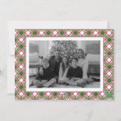 Waterverf Bourgondië Plaid Kerstboom Foto Feestdagenkaart (Achterkant)