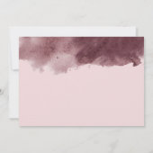 Waterverf Bourgondië Wash Moderne bruiloft Kaart (Achterkant)