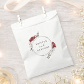 waterverf Bourgondië zilver bloemenmonogram bruilo Bedankzakje (Geknipt)