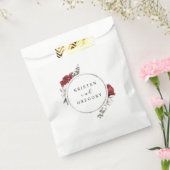 waterverf Bourgondië zilver bloemenmonogram bruilo Bedankzakje (Gezegeld)