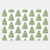 Waterverf Bourgondische kerstboom Inpakpapier Vel (Voorkant)