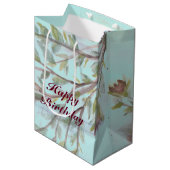 Waterverf Bourgondische kunstpatroon Medium Cadeauzakje (Voorkant Gekanteld)