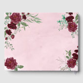 Waterverf Bourgondische rode roos bruiloft Gastenboek (Achterkant)