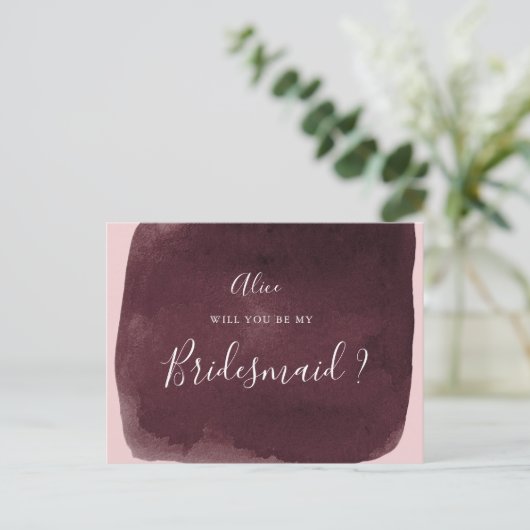 waterverf Bourgondische wasbeurs uitnodiging (Staand voorkant)