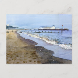 Waterverf Bournemouth Beach briefkaart