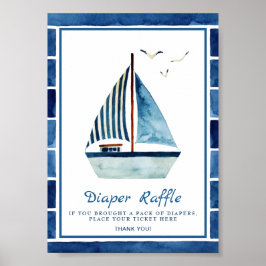 Waterverf bout Nautical Baby shower Sign Poster