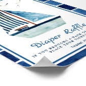 Waterverf bout Nautical Baby shower Sign Poster (Hoek)