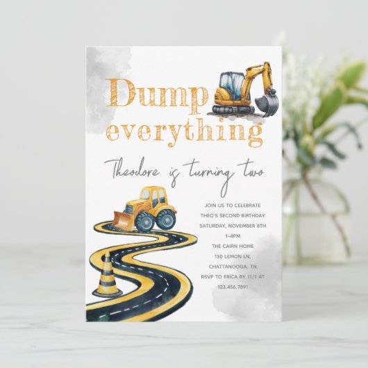 Waterverf Bouw 2e 3e 4e verjaardag Kaart (Staand voorkant)