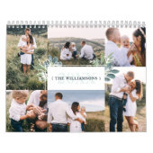 Waterverf Bouw Familie Foto Collage & Monogram Kalender (Hoes)