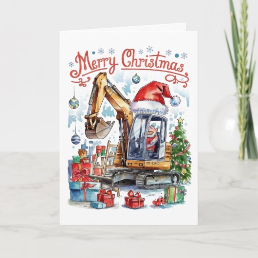 Waterverf Bouw Kerst Kaart (Voorkant)