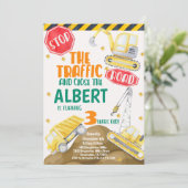 Waterverf Bouwnijverheid Aanuitnodiging Kaart (Staand voorkant)