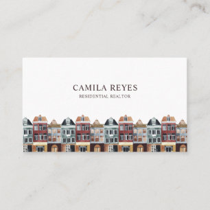 Waterverf bouwt Real Estate Agent Skyline Visitekaartje