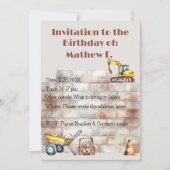 Waterverf bouwthema aardse verjaardag kaart (Voorkant)