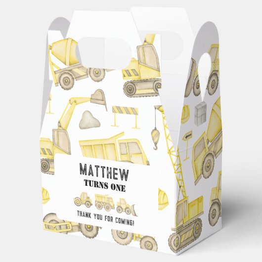 Waterverf Bouwvoertuig Verjaardag Dank u Bedankdoosjes (Geopend)