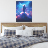 Waterverf boven de wereld – Goddelijke tegenwoordi Canvas Afdruk (Insitu (Slaapkamer))