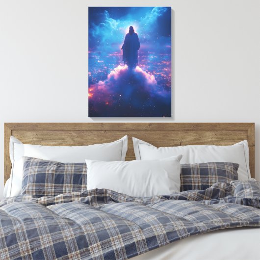 Waterverf boven de wereld – Goddelijke tegenwoordi Canvas Afdruk (Insitu (Slaapkamer))