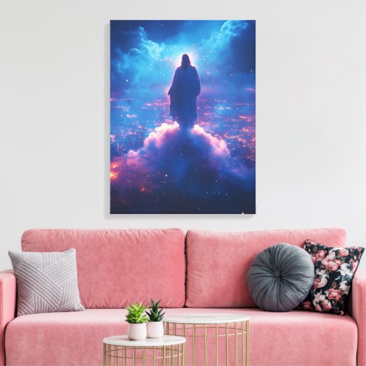 Waterverf boven de wereld – Goddelijke tegenwoordi Canvas Afdruk (Insitu (Woonkamer))